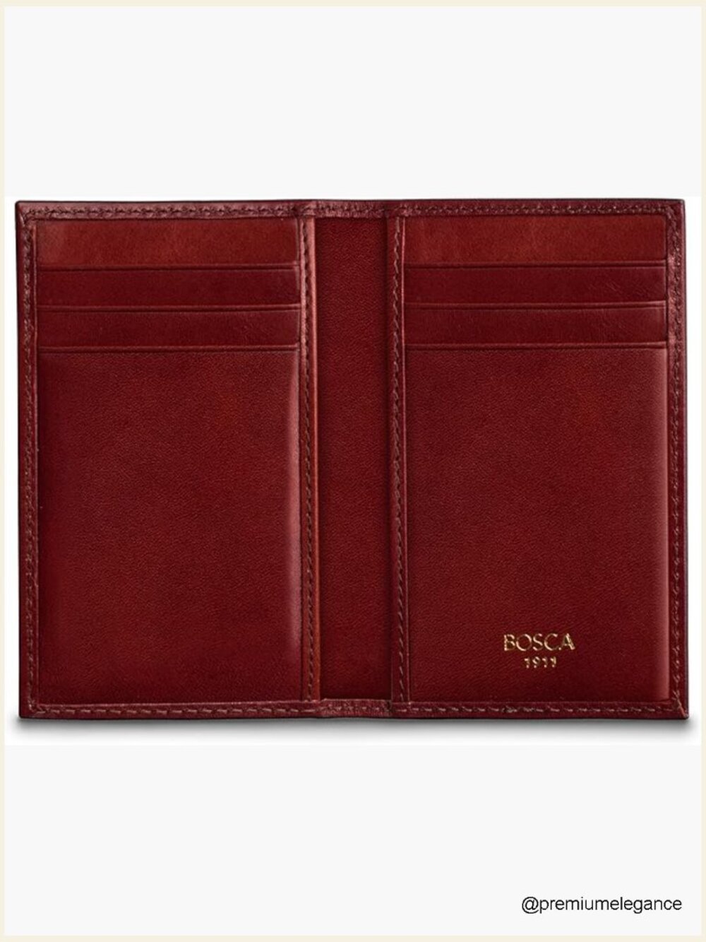 Men's Leather Card Holder with 6 Card Slots & 2 Receipt Wells